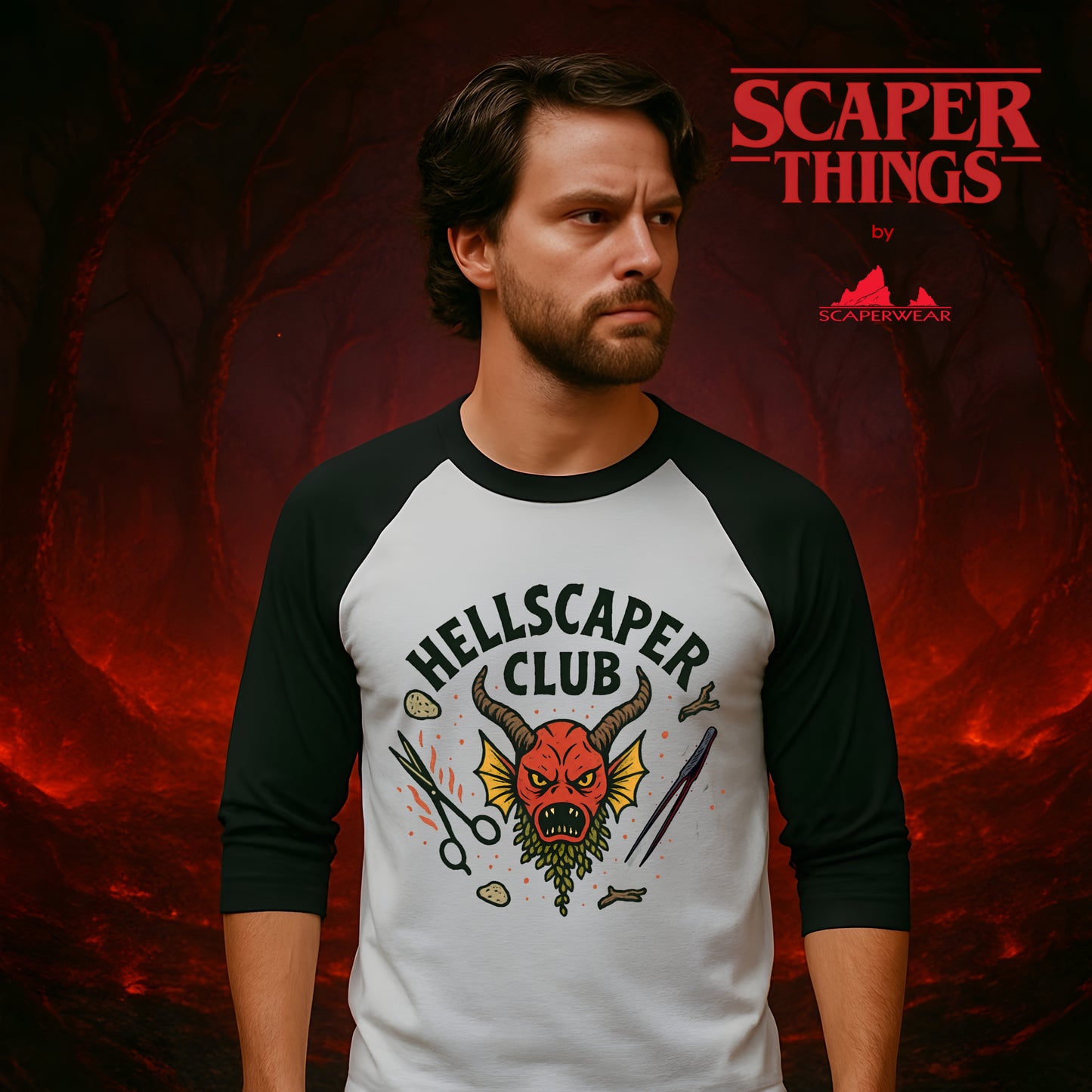 Helscaper Club - T-shirt raglan manches 3/4